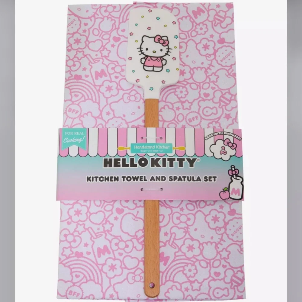 Hello Kitty Pink Kitchen Towel and Spatula Set